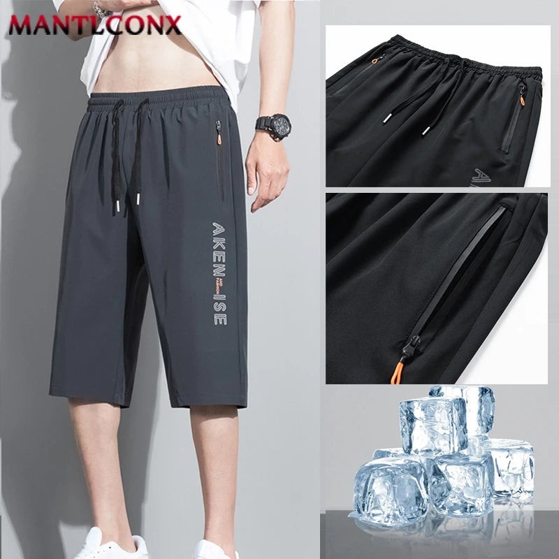 New Fashion Sports Shorts Men Elastic Waist Shorts Male Breathable Quick Dry Comfortable Men's Short Pants Men Bottom Black XXXL by Geo’s Online Store