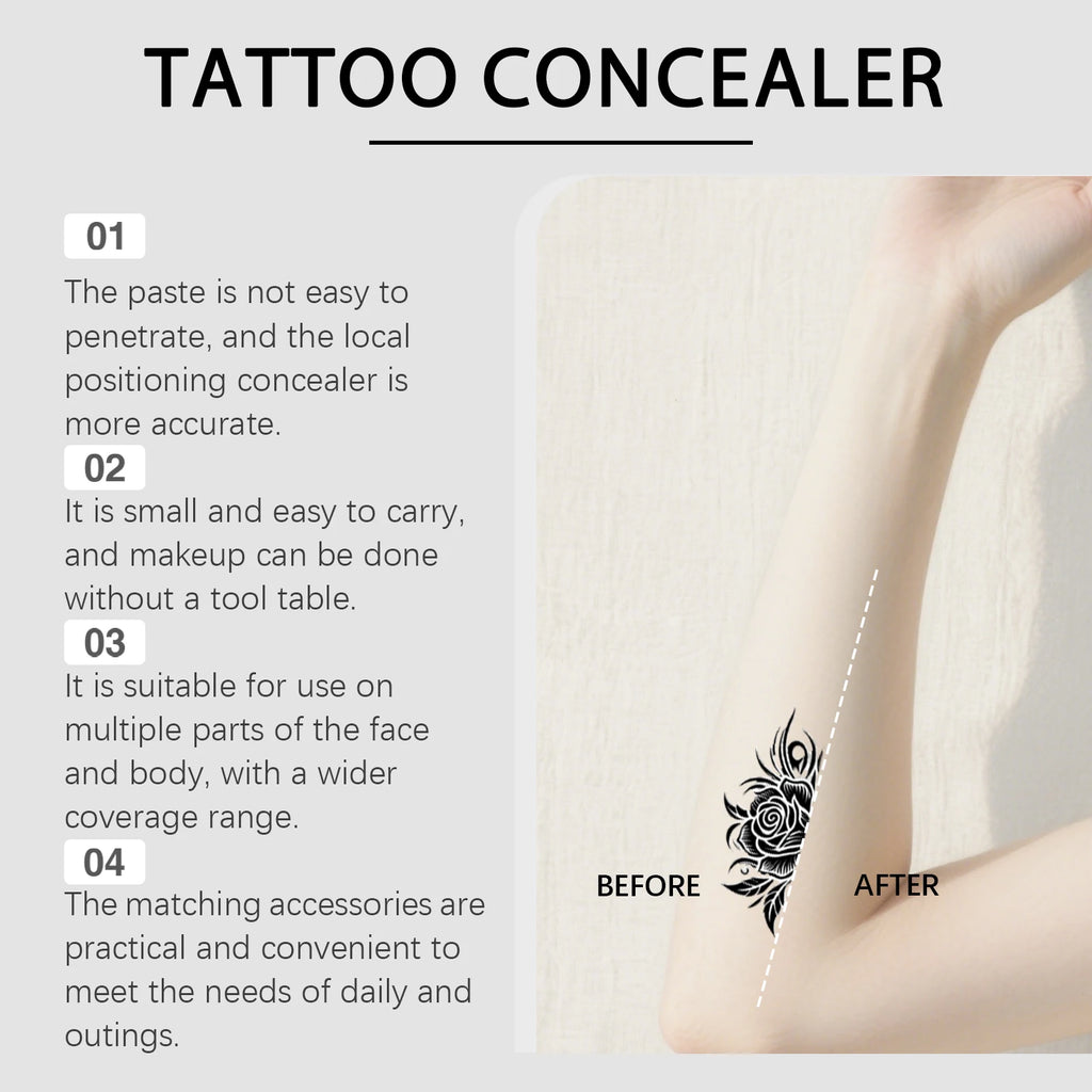 Tattoo Concealer Kit - Body Tattoo Makeup Concealer, Blends with Skin for Daily Use, Portable Concealer Tattoo Concealer Kit - B by Geo’s Online Store
