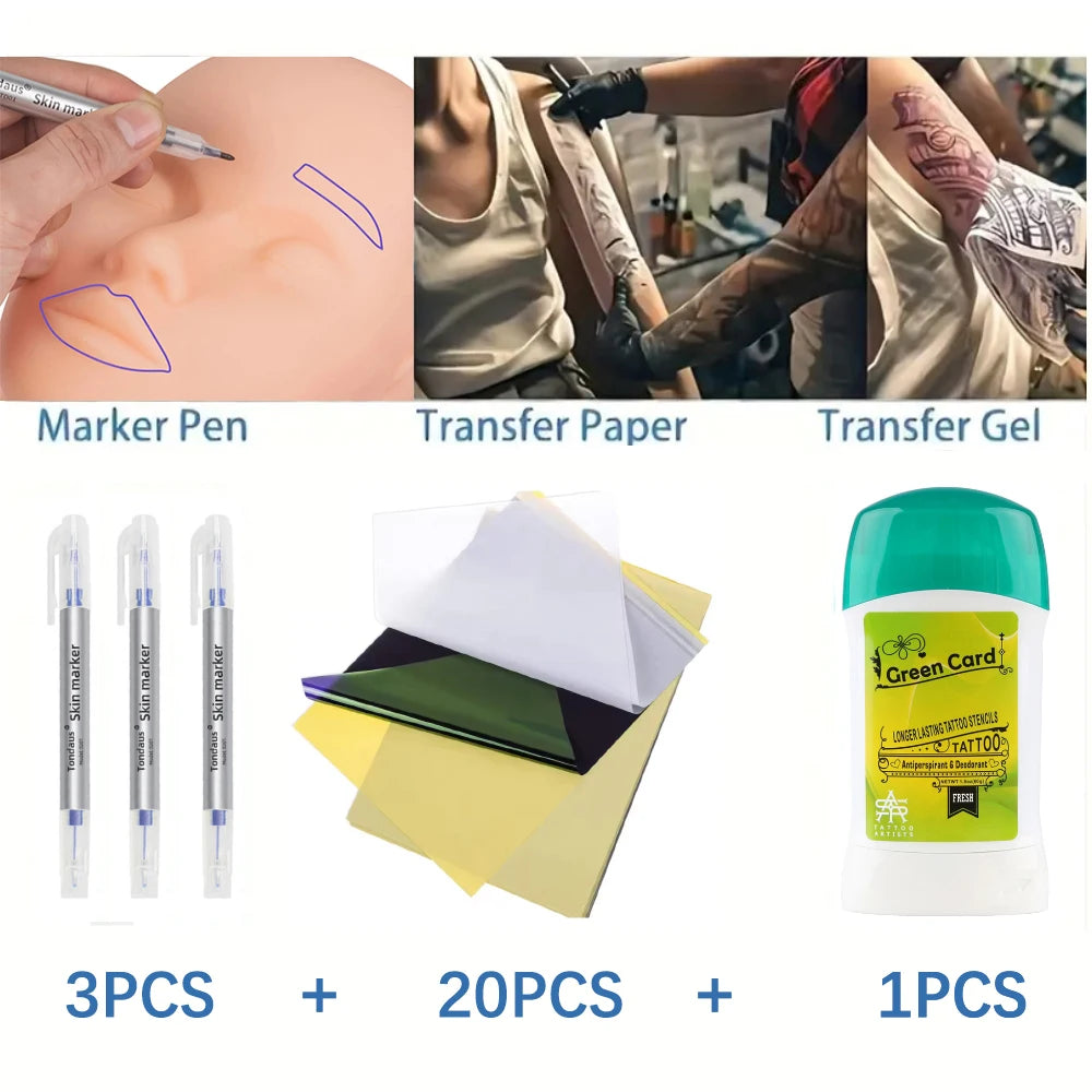 Tattoo Transfer Gel, Professional Tattoo Stencil Magic Gel, Thermal Copier Tattoo Transfer Paper, Marker Pen by Geo’s Online Store