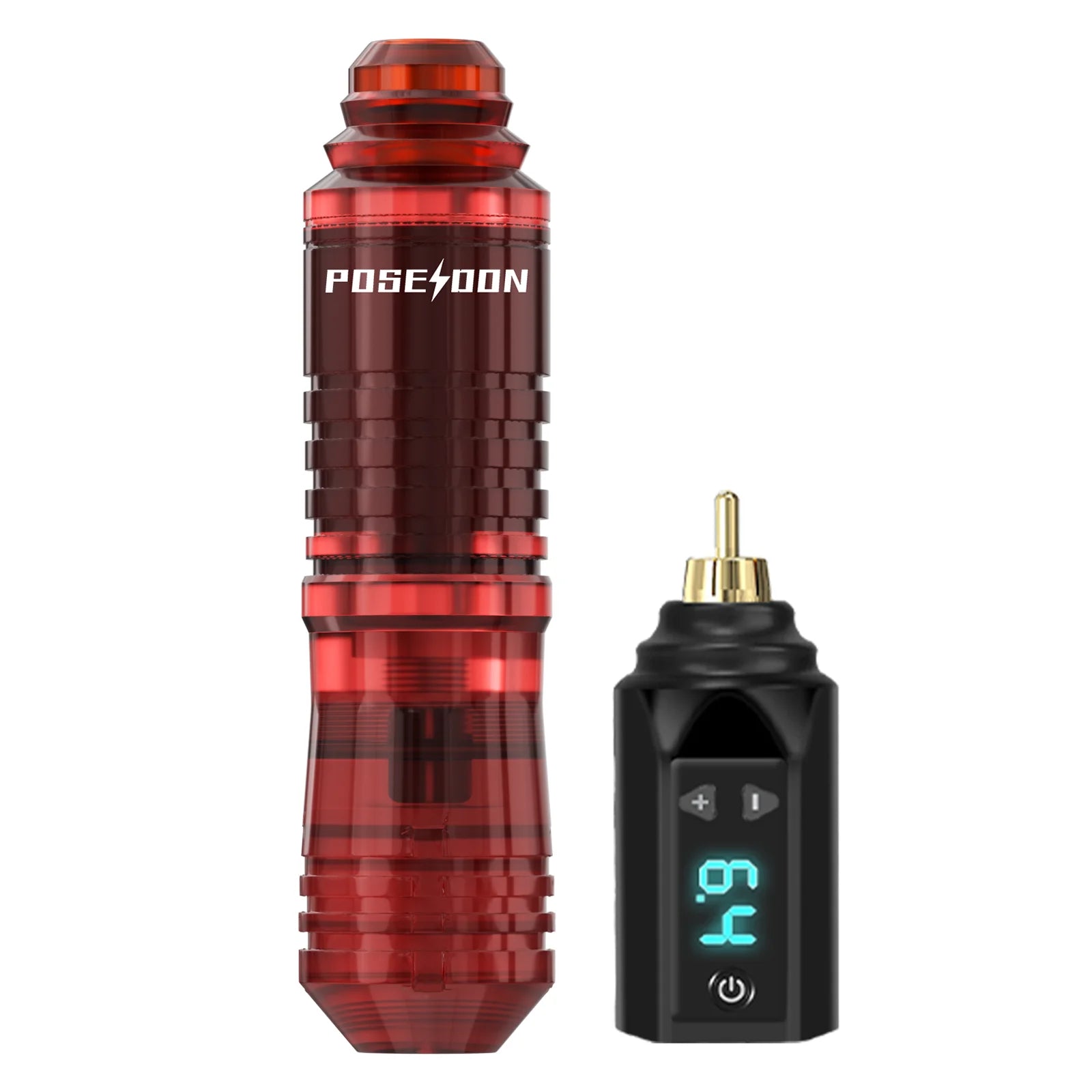 POSEIDON Tattoo Kit V5 Tattoo Pen Kit For Permanent Makeup Tattoo Machine Kit New Red Wireless Tattoo Power Supply Tattoo Gun Ki by Geo’s Online Store