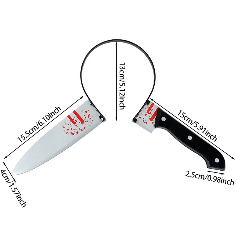 Halloween Horror Props Blood Fake Saws Knife Headband For Halloween Party Masquerade Mischief Props Decoration Supplies by Geo’s Online Store