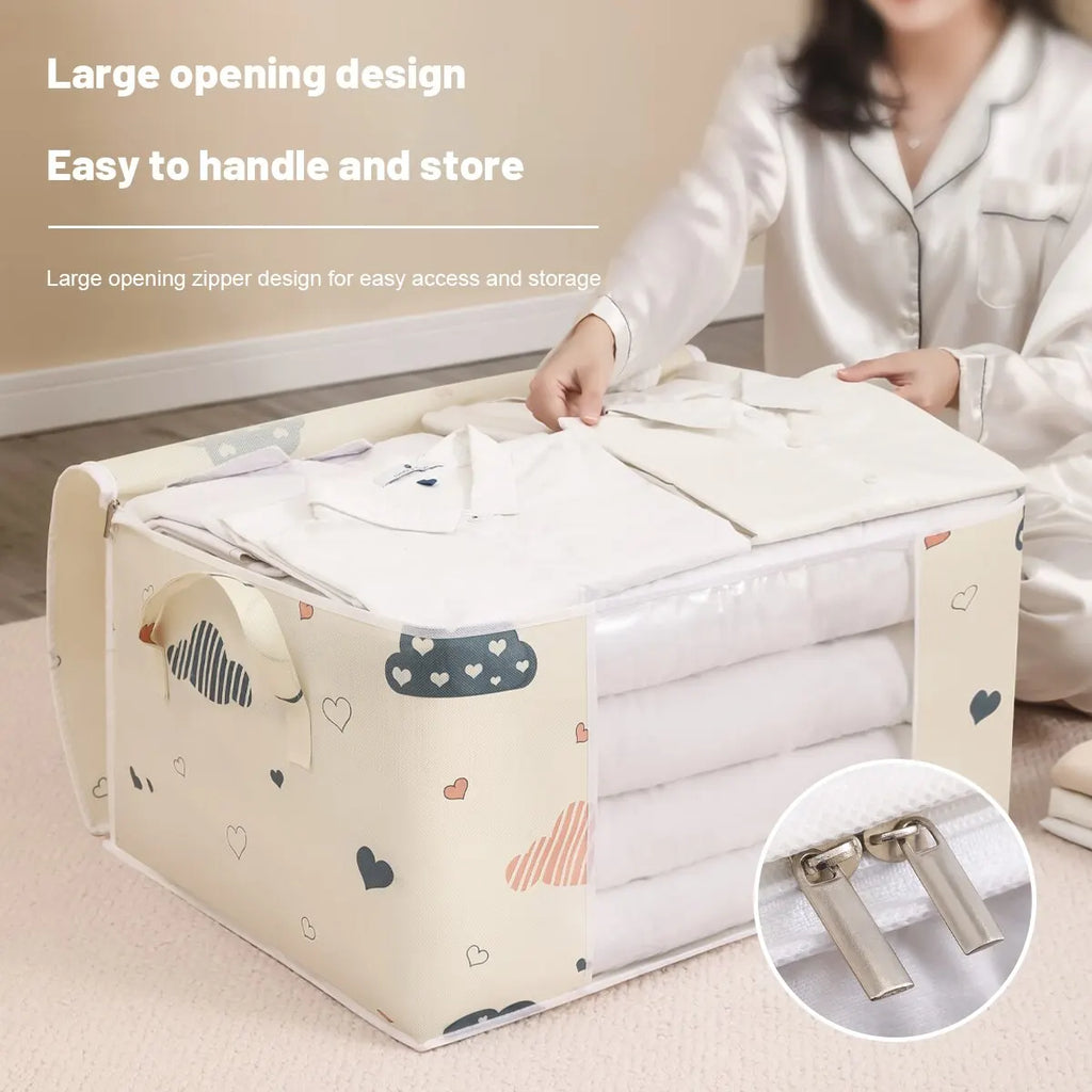 Large Capacity Clothes Storage Bag Organizer With Reinforced Handle Suitable For Blankets Bedding Foldable With Sturdy Zipper by Geo’s Online Store