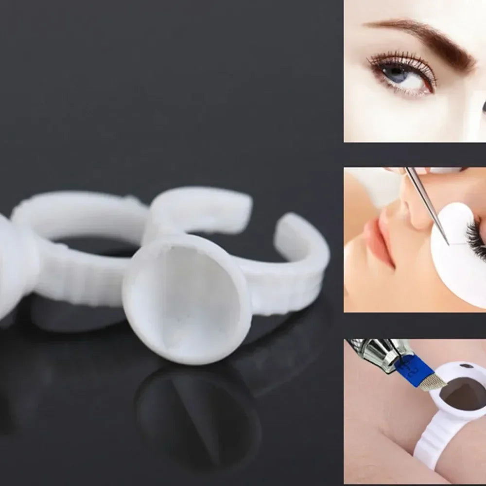 100pcs S/M/L Disposable Tattoo Ink Rings Cups Eyebrow Lip Tattoo Pigments Holder Ring Container Permanent Makeup Accessories by Geo’s Online Store