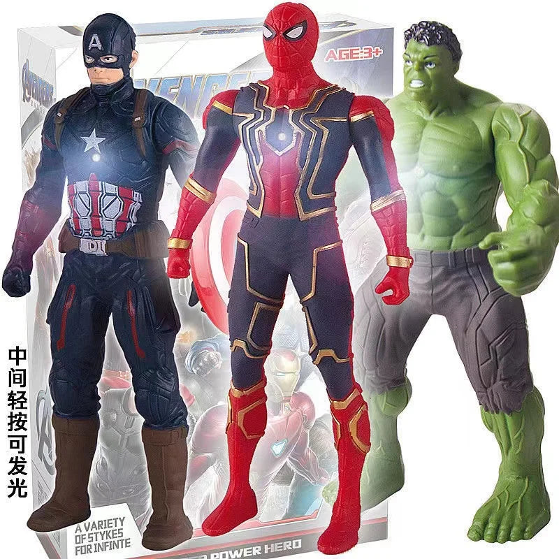 17cm Marvel Spiderman Model Anime Action Figures Spider-Man captainironman Luminous Children's Toys decorationdolls Gifts by Geo’s Online Store
