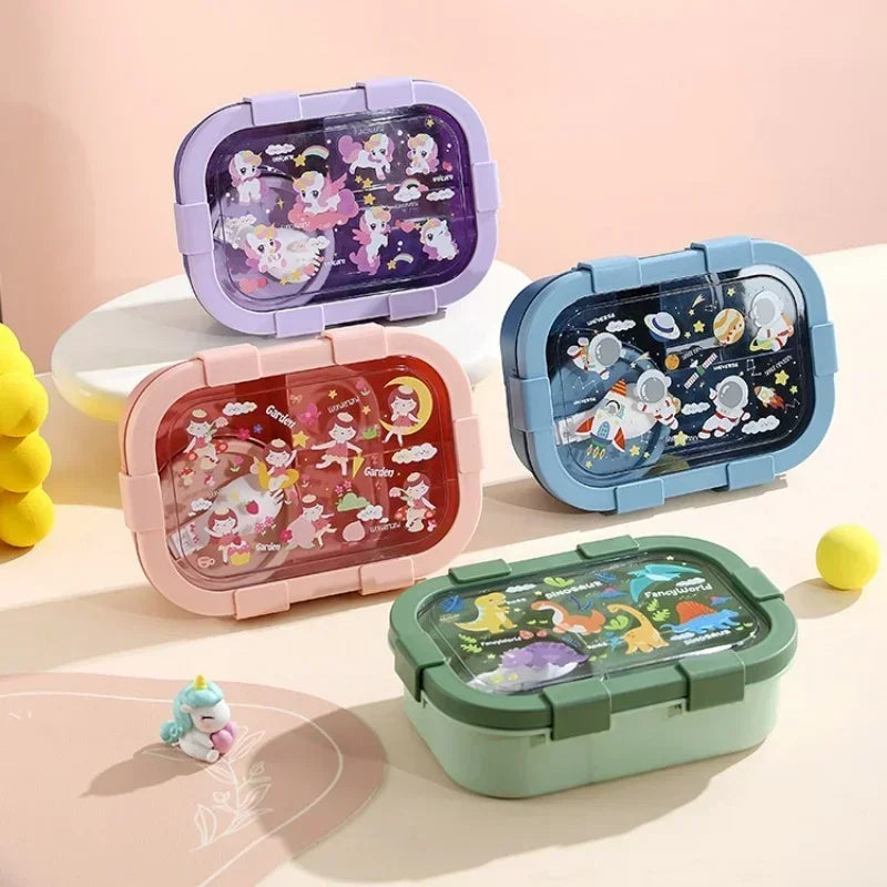 1000/1350ml Cartoon Lunch Box with Soup Bowl Bento Box Buckle Design Sealed and Leak-proof Portable Food Storage Container by Geo’s Online Store
