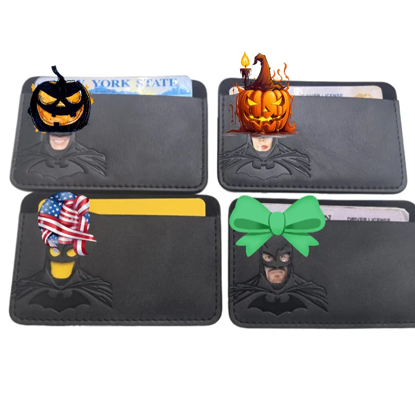 1 Leather Super Anime ID Card Holder Personalized Superhero Mask Card Case Gift by Geo’s Online Store