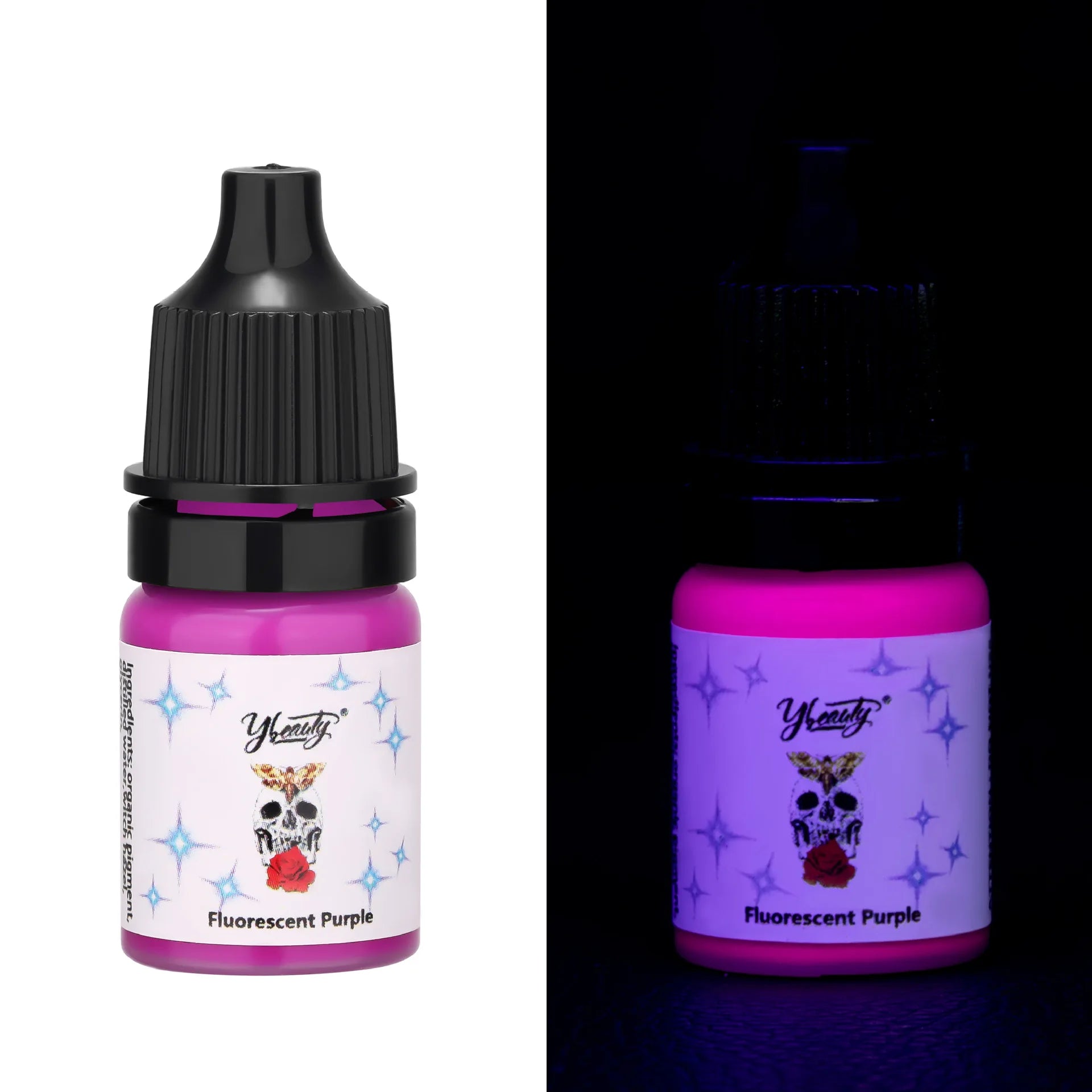 5ml Fluorescent Tattoo Ink Kit 8 Color Fluorescent Tattoo Ink Kit,Safe Non-toxic,Body Art Ink Kit,Glows Under Ultraviolet Light by Geo’s Online Store