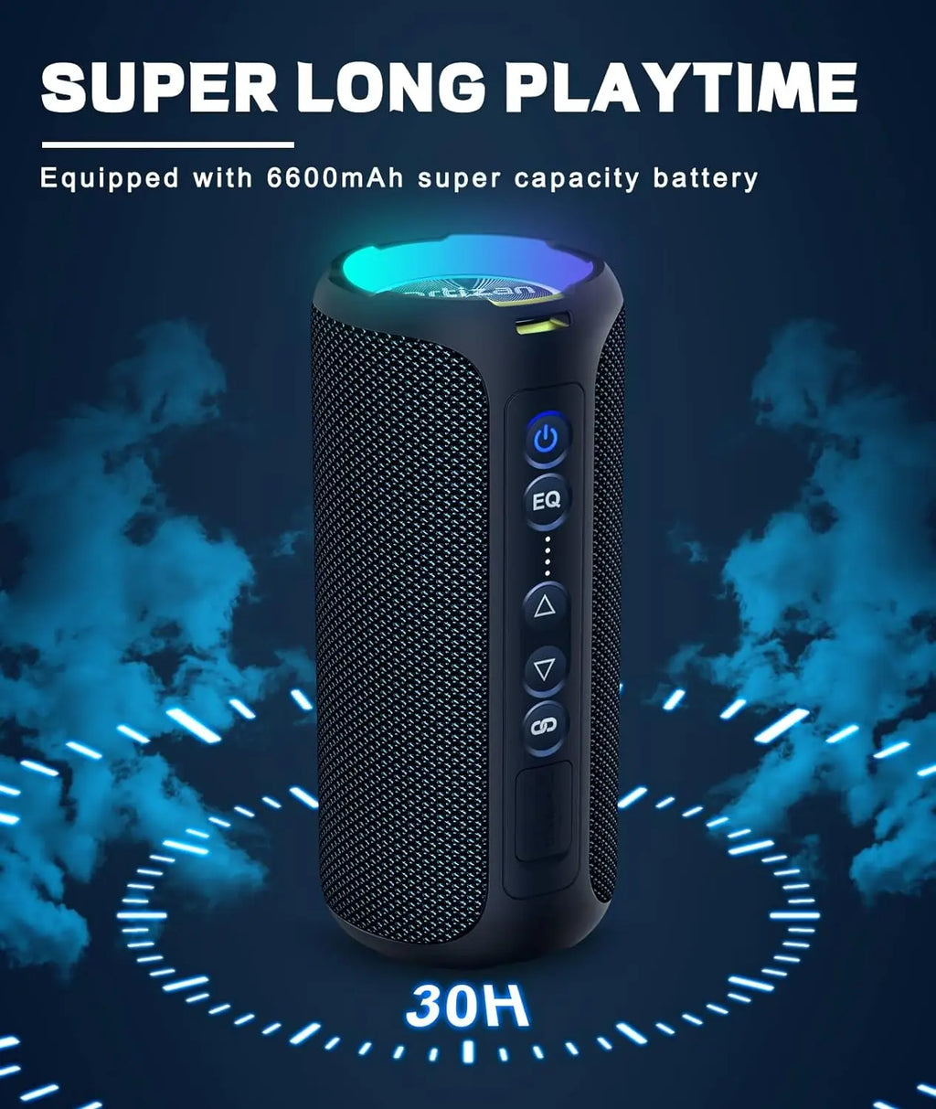 Ortizan Bluetooth Speakers 40W Enhanced Bass Portable Outdoor Wireless Speaker 30Hrs IP7 Waterproof Shower Speaker Bluetooth 5.3 by Geo’s Online Store