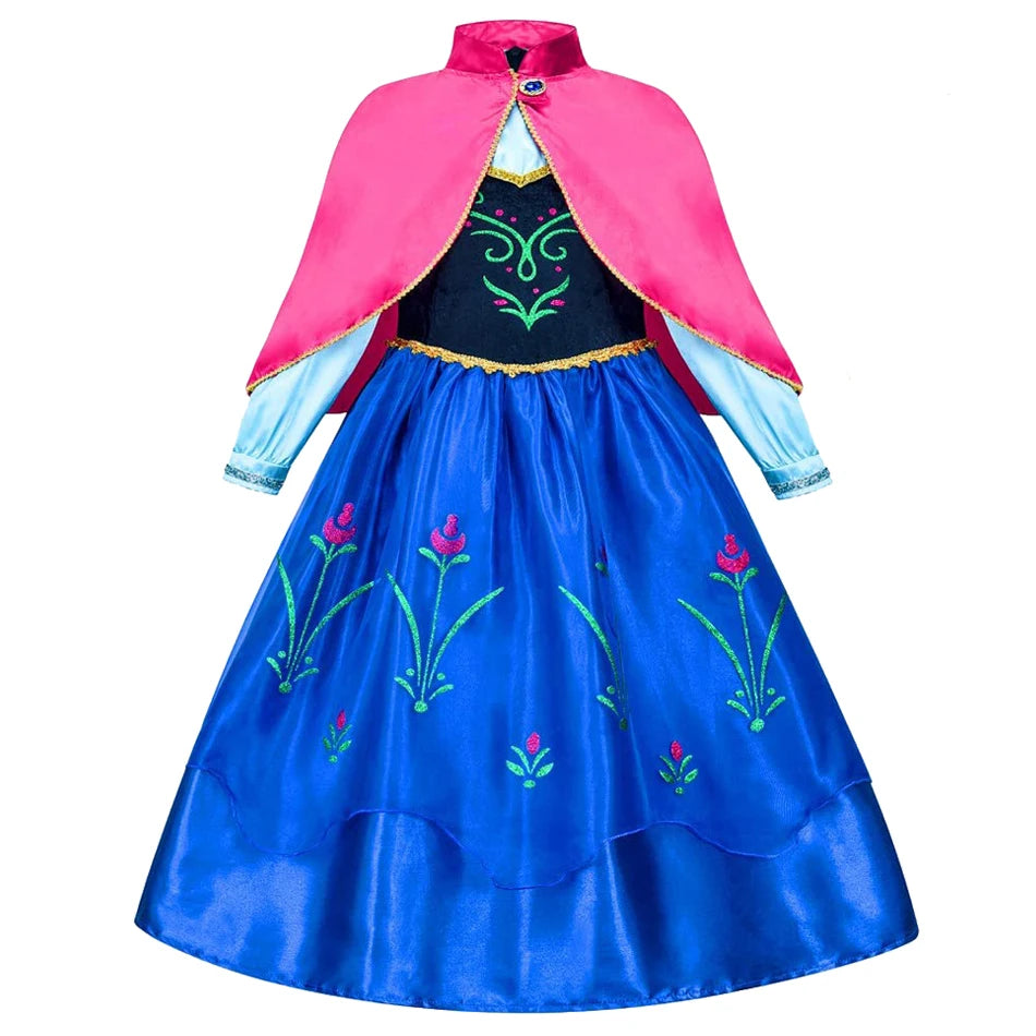 Frozen Anna Princess Girl Dress Halloween Cosplay 2026 Party Costume Snow Queen Princess Clothes Children Outfit 2-10 Y by Geo’s Online Store