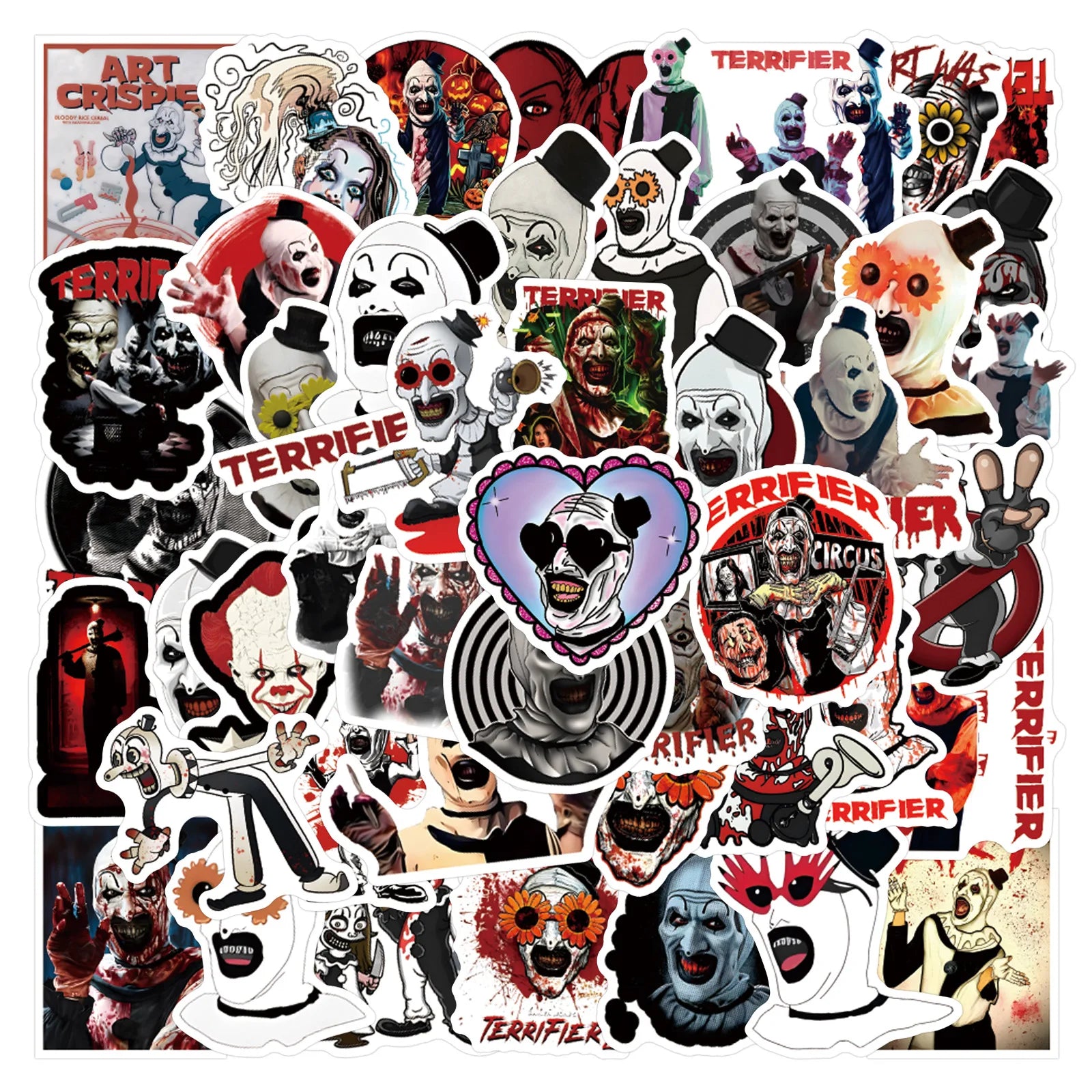 60Pcs Terrifier Halloween Graffiti Stickers Waterproof for Phone Luggage Water Bottle Skateboard Decoration by Geo’s Online Store