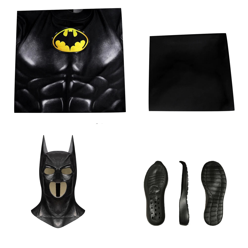 New Zentai Adult Halloween Carnival 2023 Newest Bat Cosplay Bruce Wayne Costume Superhero Printing Jumpsuit With Cape by Geo’s Online Store