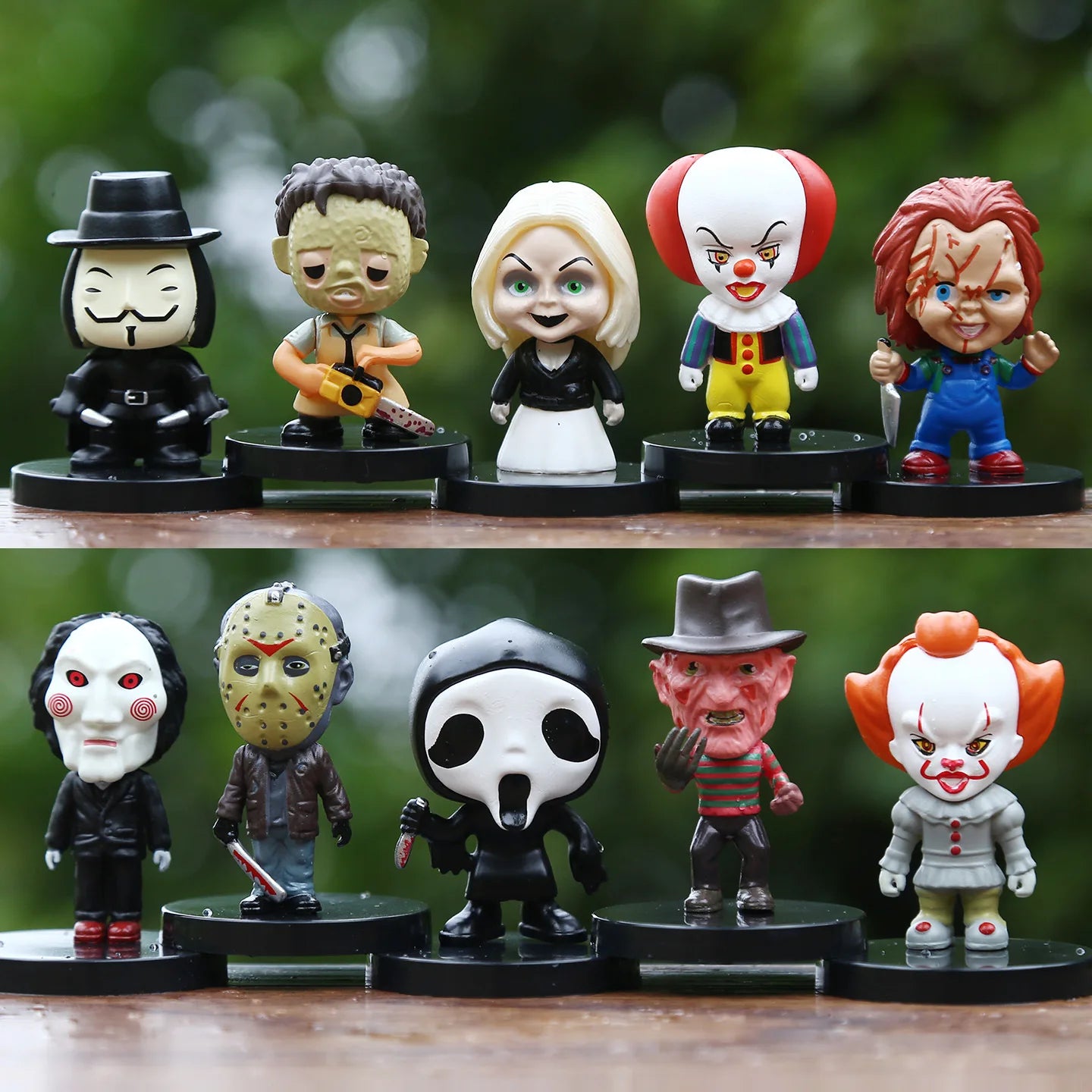 10PCS Horror Film Series Jason Freddy Clown Action Figure Toys PVC Model Halloween Gift Vinyl Figurine Doll Gift by Geo’s Online Store