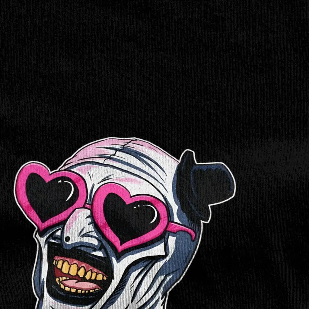 Terrifier Art Clown Heart Glasses T-Shirt Fashion T-Shirt Short Sleeve Round Neck T-Shirt Gift Idea Clothing Women's Clothing by Geo’s Online Store