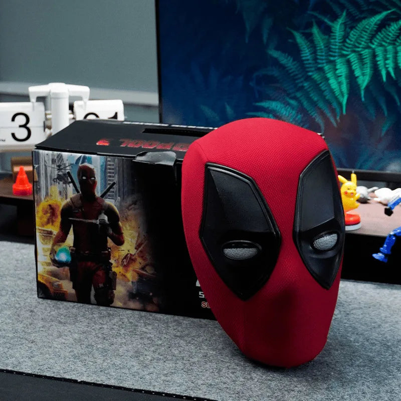 2026 Popular New Deadpool Cute Headset Electric Helmet Can Blink and Shine COS Mask Marvel Toy Decoration by Geo’s Online Store