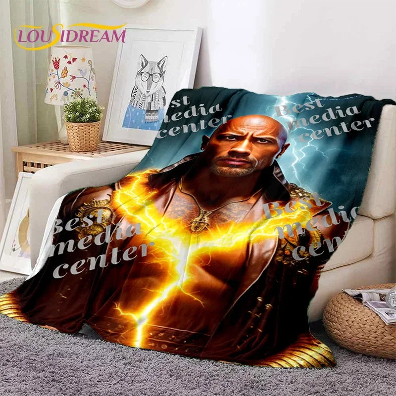 3D The Rock Dwayne Johnson Actor Soft Flannel Blanket,Throw Blanket Comfortable Blanket for Picnic Beds Sofa Home Bedroom Gift by Geo’s Online Store