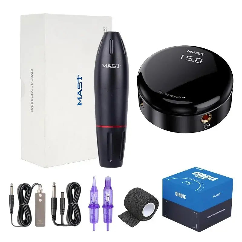 Mast K2 Wireless Tattoo Machine 3.5mm Stroke 1300mAh with Dragonhawk Battery for Beginner or Pro Studio Supplies by Geo’s Online Store
