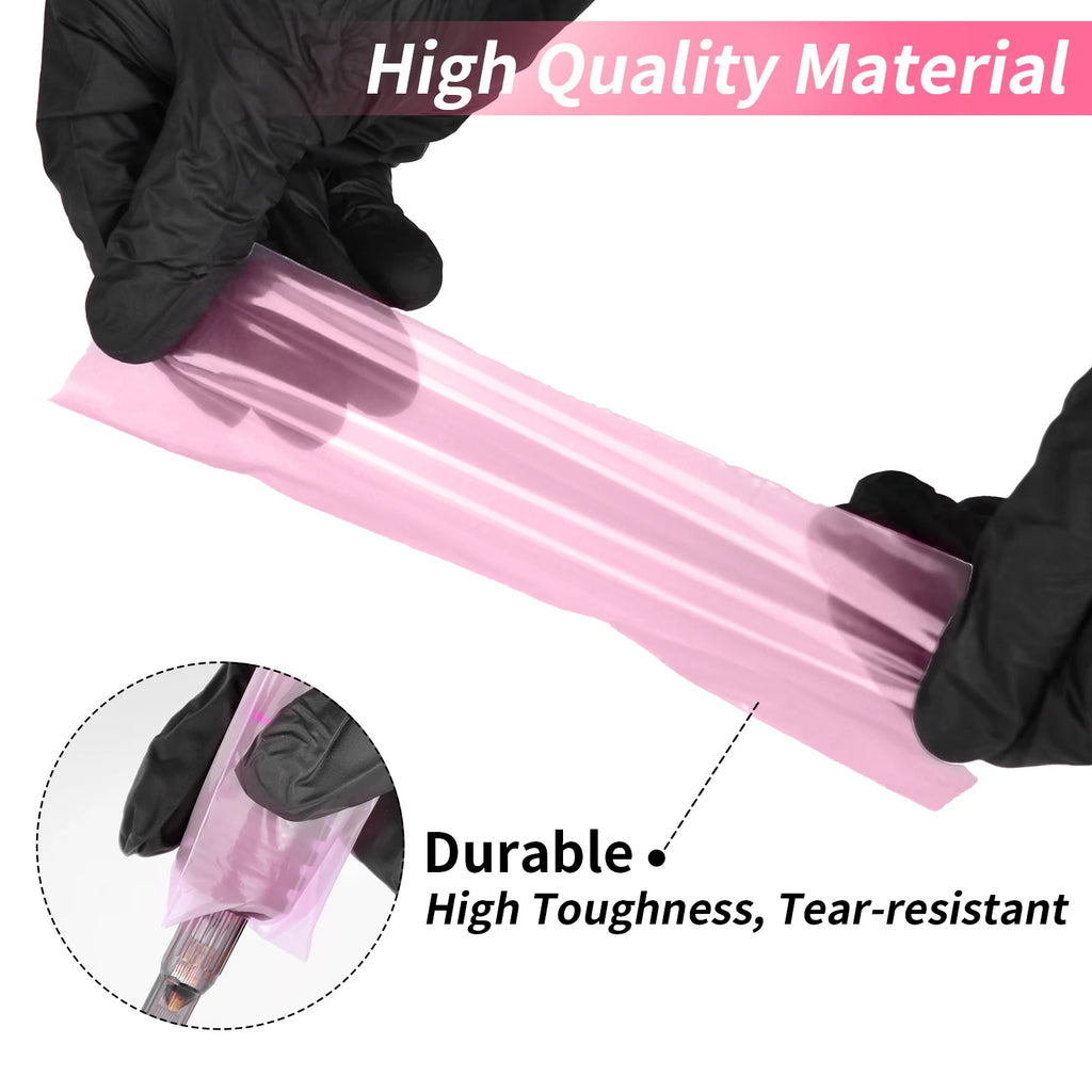 POSEIDON Tattoo Pencil Sleeve Bag Covers 200Pcs and 3Pcs Pink Bandage Practice Taattoo Sets Microblading Supplie for Artists by Geo’s Online Store