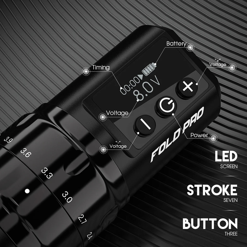 Dragonhawk Filp Fold Wireless Power Supply Pro Power Single Wireless Wire Battery Makeup for Filp Pro Rotary Tattoo Machine by Geo’s Online Store