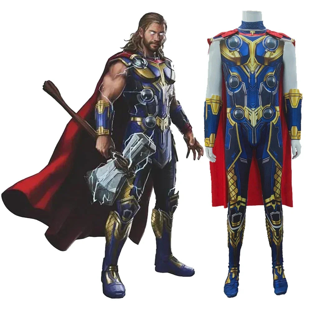 Love and Thunder Cosplay Costume Kids Adult Superhero Party Fancy Dress Up Jumpsuit 2025 New Halloween Costume Men Boy by Geo’s Online Store