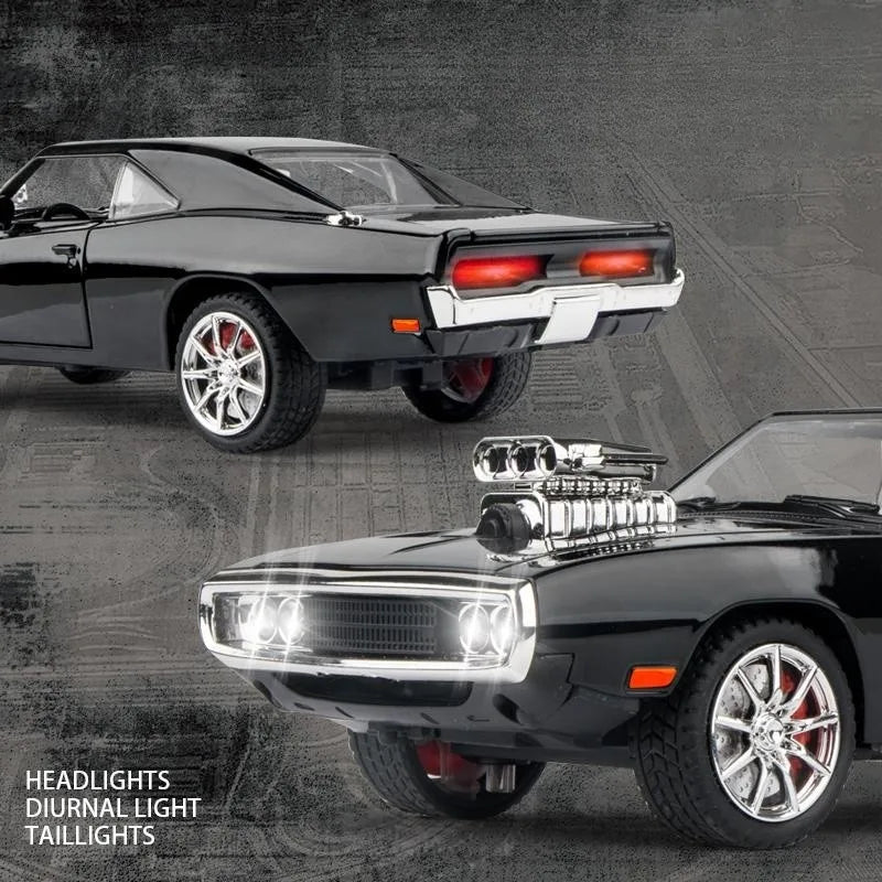 1/24 Fast & Furious 7 Dodge Charger R/T Diecast Alloy Miniature Toy Car Model Pull Back Sound Light Collection Gift For Boy Kid by Geo’s Online Store