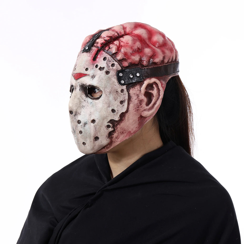 Cafele Jason Voorhees Friday The 13Th Horror Scary Mask Halloween Scary Masquerade Latex Mask Bloody Horror Cosplay Props by Geo’s Online Store