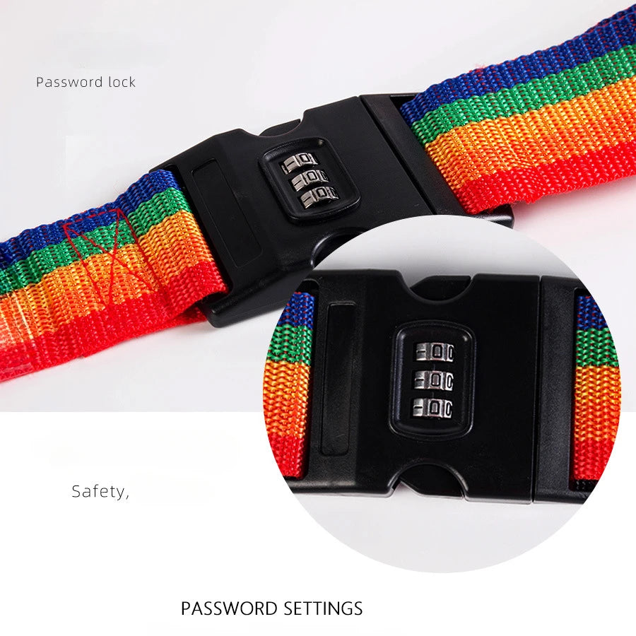 Adjustable Luggage Belts Strong Elastic Extra Safety Travel Suitcase Luggage Baggage Security Straps Tie Belt Carry On Straps by Geo’s Online Store
