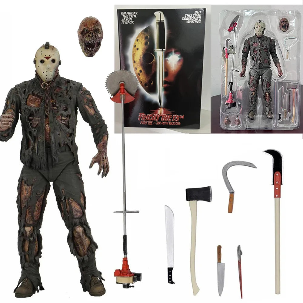 NECA Friday Jason The 13th Figure New Blood Jason Voorhees Action Figure Part VII Horror Halloween Collection Toy Doll Gifts by Geo’s Online Store