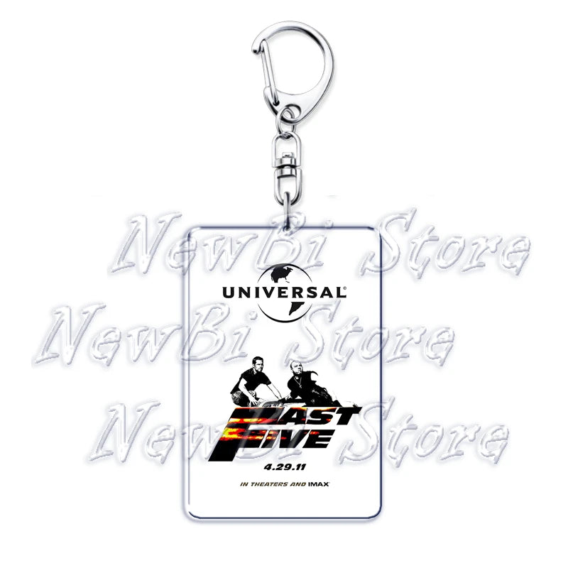 Classic Fast Furious Movie Cover Poster Keychain for Accessories Bag Pendant Sport Car Key Chain Ring Keyring Jewelry Fans Gift by Geo’s Online Store