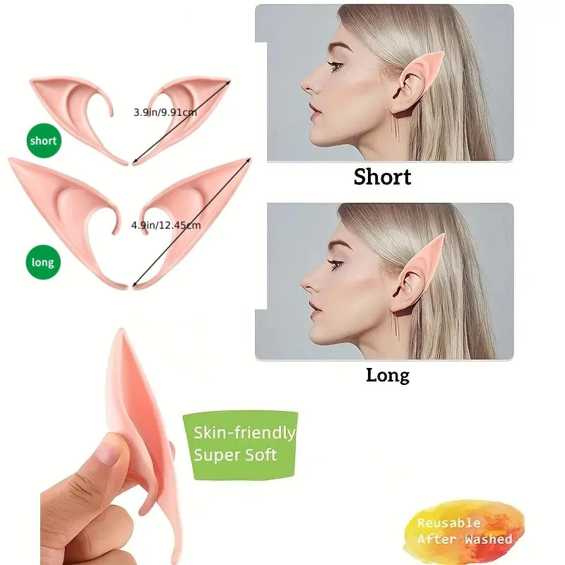 Cosplay Angel Elf Ears Silicone Fairy Vampire Ear DIY Themed Party Costume Accessories Halloween Christmas Decor Photo Props by Geo’s Online Store