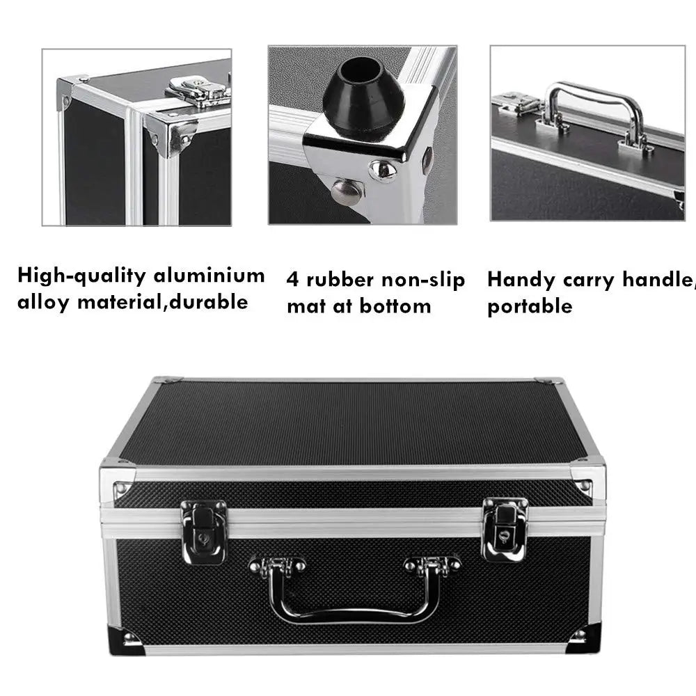 Large Tattoo Kit Case Box Aluminum Tattoo Machine Case Makeup Carry Box 2 Colors Storage Carrying Case for Tattoo Accessories by Geo’s Online Store