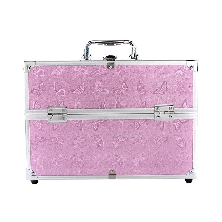 1Pcs Professional Tattoo Nail Case Aluminum Alloy Case Cosmetic Storage Box Cosmetic Case Portable Multi-layer Large-capacity by Geo’s Online Store