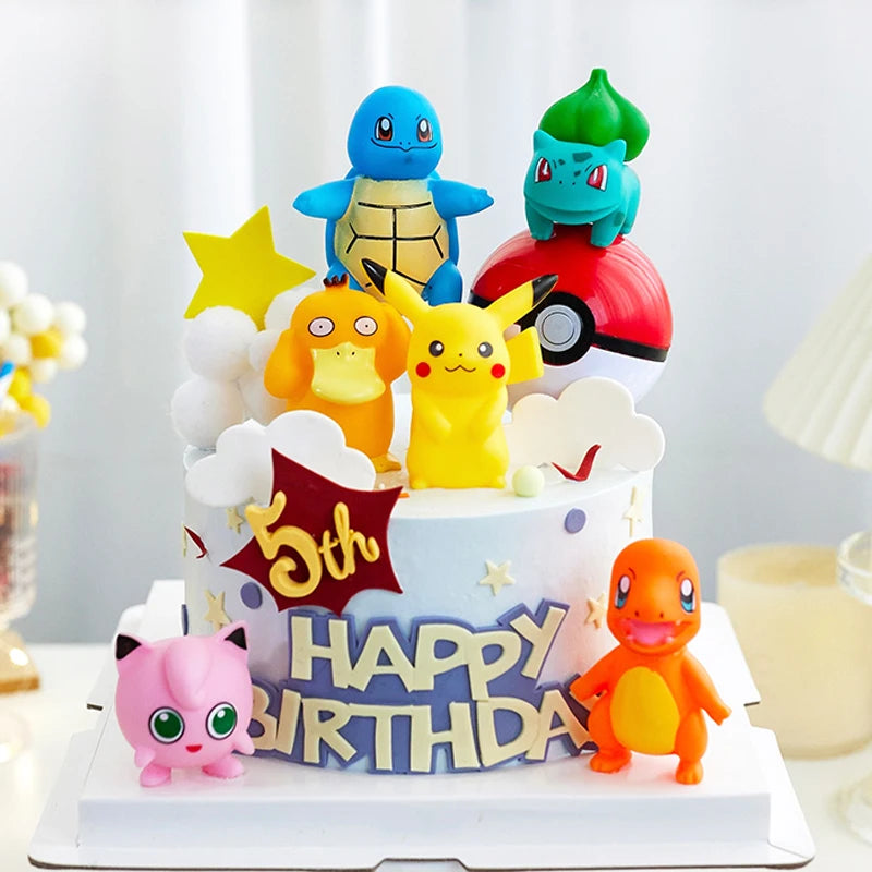 13Pcs/set Pokemon Cake Topper Pikachu Anime Figure Party Happy Birthday Pokemon Cake Decoration Supplies Ornaments Gift by Geo’s Online Store