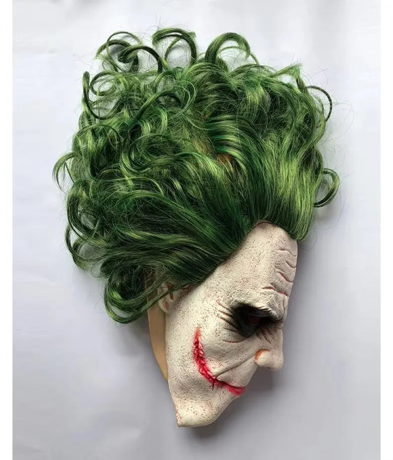 The Dark Knight Joker Cosplay Mask Halloween Party Unisex Adult Latex Mask Head Cover Party Performance Stage Props by Geo’s Online Store