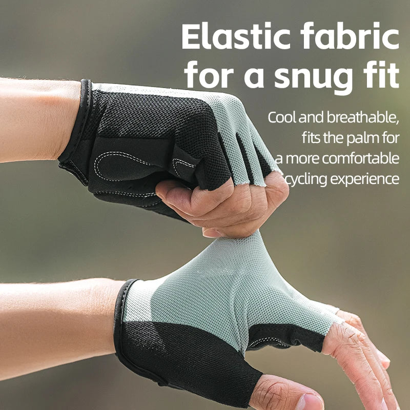 ROCKBROS Bike Gloves Half Finger Summer Breathable Anti-slip SBR Pad Shockproof MTB Road Bicycle Gloves Cycling Shorts Gloves by Geo’s Online Store