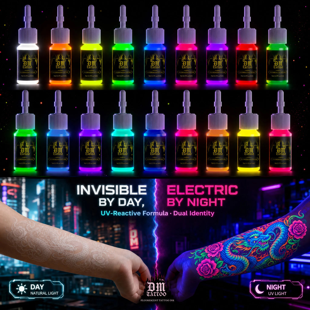 DM 5ml 18Colors Fluorescent Tattoo Ink Kit Professional Beauty Paints Natural Plant Extract Pigment Body Painting Tattoo Ink by Geo’s Online Store
