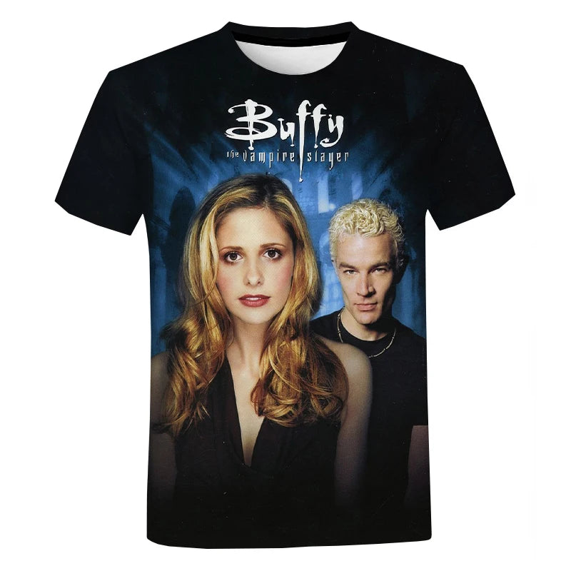 Buffy The Vampire Slayer 3D Graphic T-shirt Men Women Fashion Casual Short Sleeve Cool Tops Harajuku Streetwear Oversized Tshirt by Geo’s Online Store