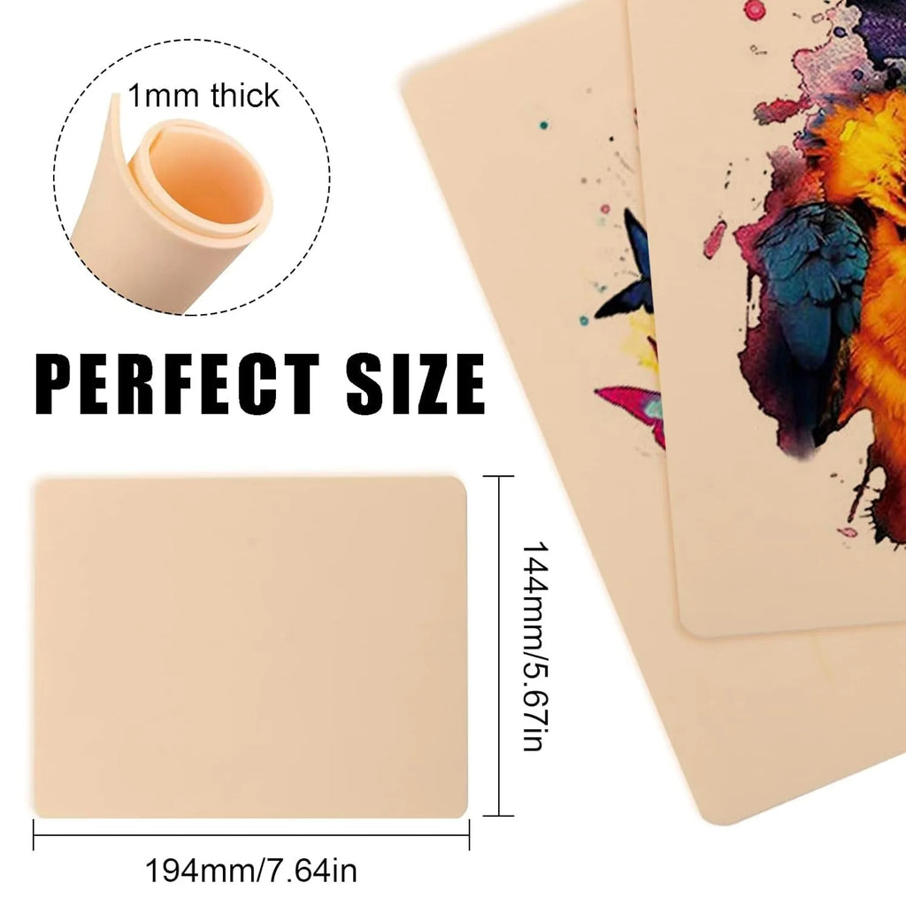 1-100PCS Tattoo Blank Practice Skin Eyebrow Paint Double Side Synthetic Leather Pink Tattoo Beginner Fake Skin Exercise Tool by Geo’s Online Store