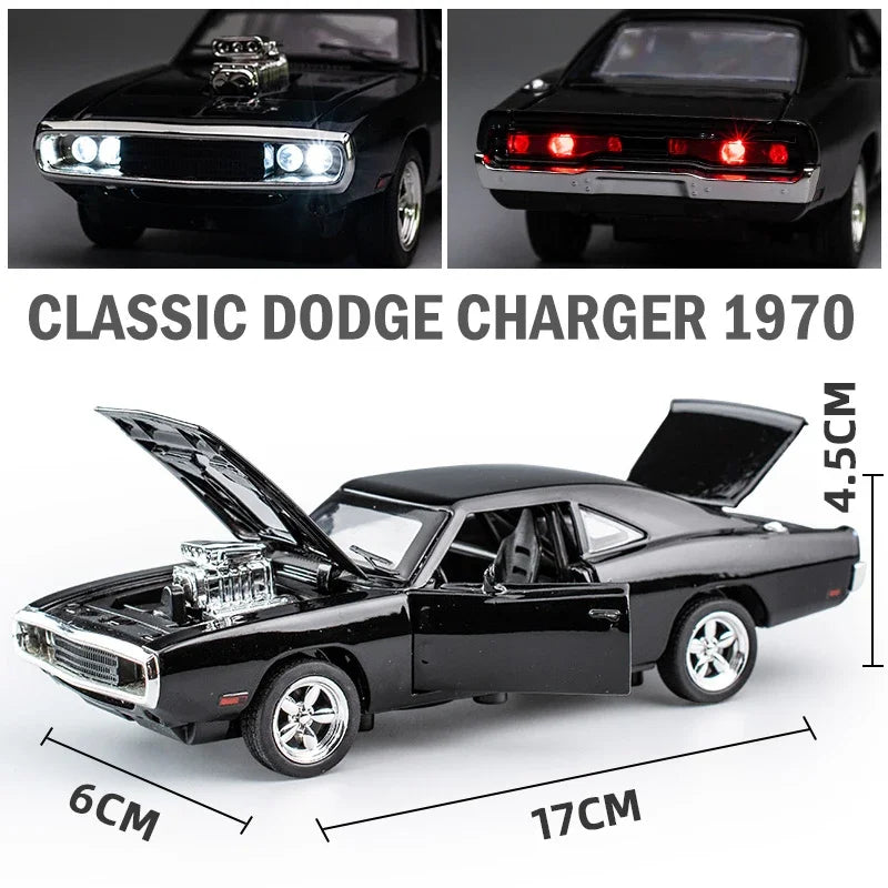 1:32 Simulation 1970 Dodge Charger Alloy Sports Car Model Pull Back Luxury Car Toy Gift Ornaments by Geo’s Online Store