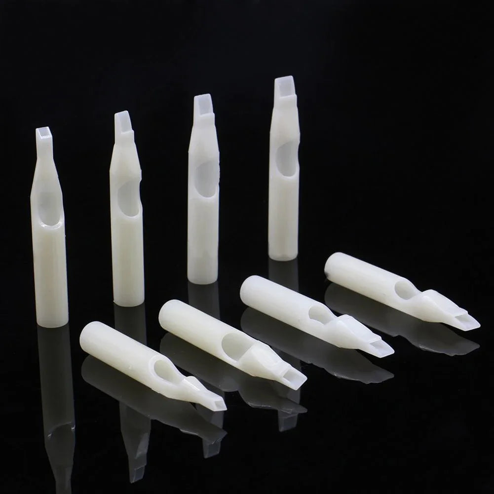 100Pcs Sterile Assorted Tattoo Tips Kit Disposable White Plastic Nozzles Needle Tube RT DT FT OF Tattoo Gun Grip Accessories by Geo’s Online Store