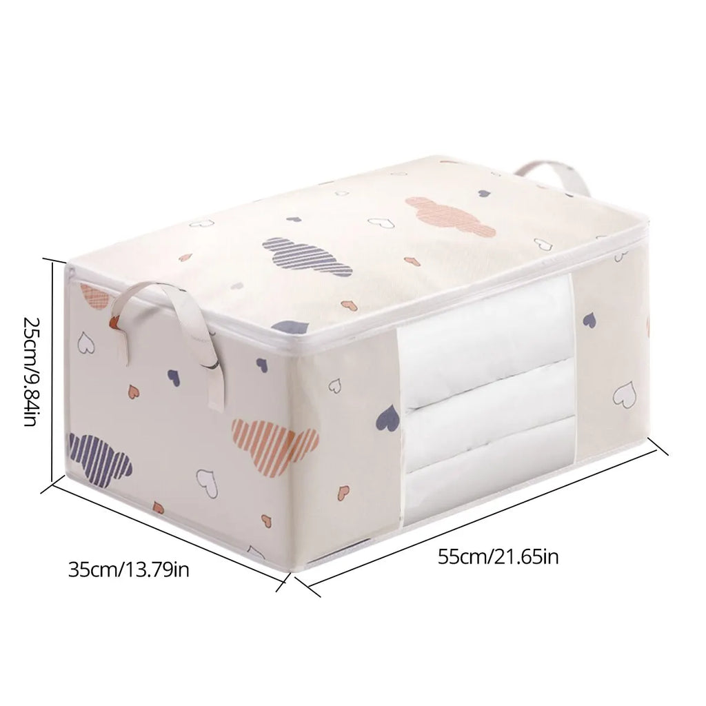 Large Capacity Clothes Storage Bag Organizer With Reinforced Handle Suitable For Blankets Bedding Foldable With Sturdy Zipper by Geo’s Online Store