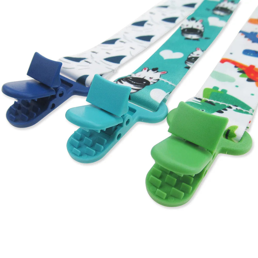 Chain Baby Pacifier Dummy Clip 3 Pcs/Set Personalized Pacifier Clip Nipple Holder for Baby Cartoon Print Child Pacifier Clips by Geo’s Online Store
