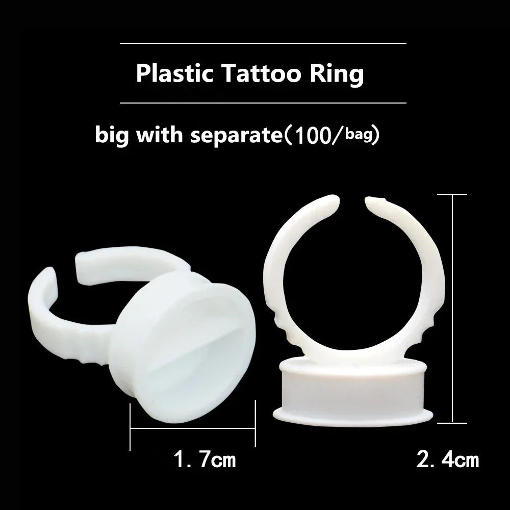 100pcs S/M/L Disposable Tattoo Ink Rings Cups Eyebrow Lip Tattoo Pigments Holder Ring Container Permanent Makeup Accessories by Geo’s Online Store