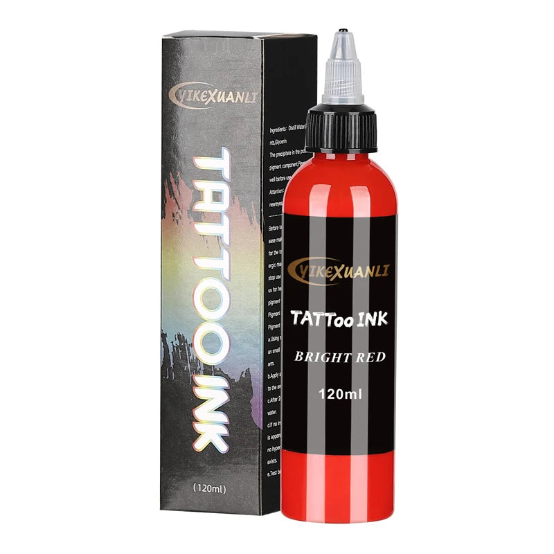 120ml red/black Tattoo Ink Pigment with box BodyArt Tattoo Kits Professional Beauty Paints Makeup Tattoo Supplies Semi-permanent by Geo’s Online Store