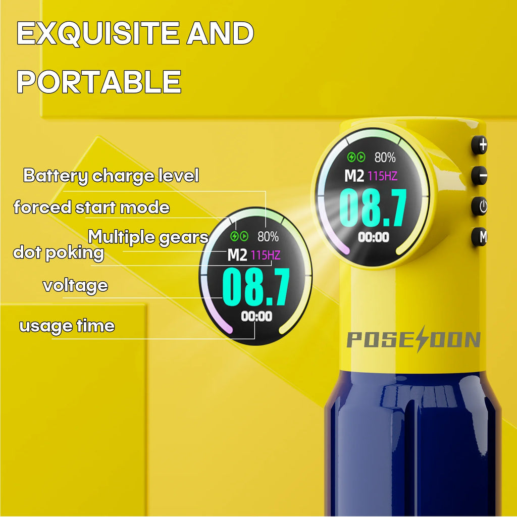 POSEIDON Tattoo Kit or Tattoo Machine Wireless Tattoo Pen For Tattoo Machine Kit 1600MAh Tattoo Power Supply Tattoo Gun Kit by Geo’s Online Store