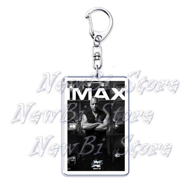 Classic Fast Furious Movie Cover Poster Keychain for Accessories Bag Pendant Sport Car Key Chain Ring Keyring Jewelry Fans Gift by Geo’s Online Store