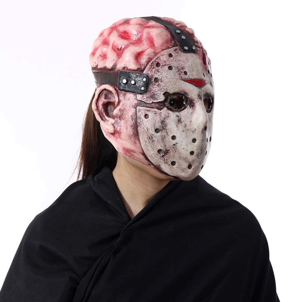 Cafele Jason Voorhees Friday The 13Th Horror Scary Mask Halloween Scary Masquerade Latex Mask Bloody Horror Cosplay Props by Geo’s Online Store