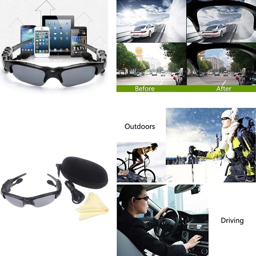Bluetooth Wireless Polarized Sunglasses UV-Protection Polarized Lenses Sunglasses Headphones for Meeting Travel Hiking Sports by Geo’s Online Store