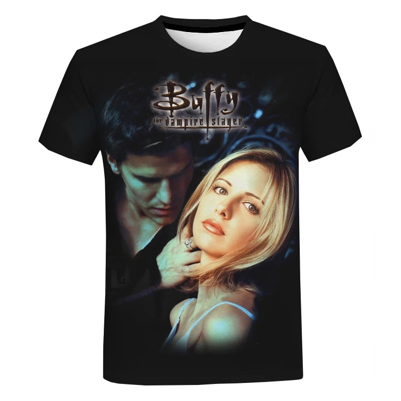 Buffy The Vampire Slayer 3D Graphic T-shirt Men Women Fashion Casual Short Sleeve Cool Tops Harajuku Streetwear Oversized Tshirt by Geo’s Online Store