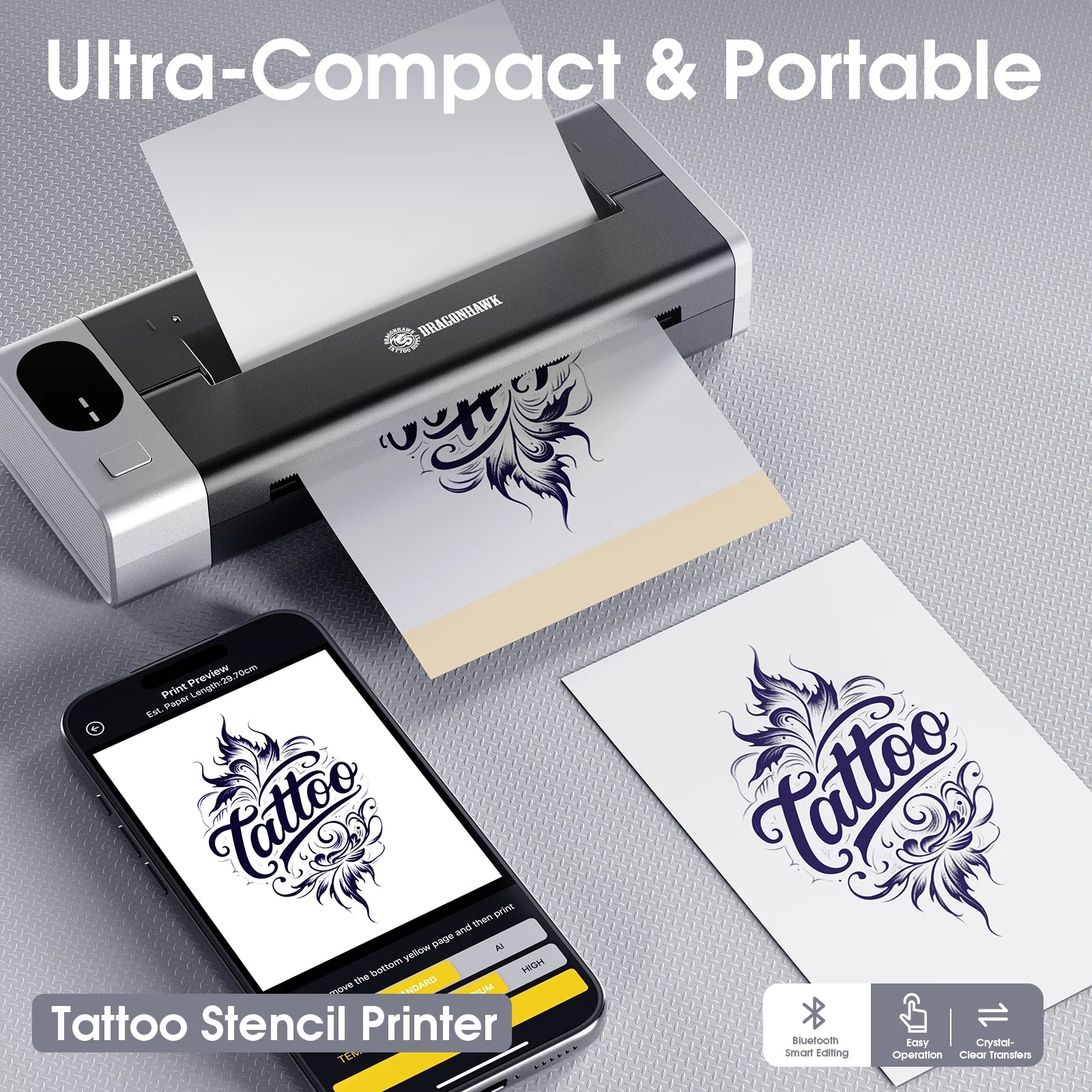 Dragonhawk A1 Pro Tattoo Machine Full Kit A1 Pro Easy To Use Operating Systerm Complete Tattoo Pen Cartridge Needle for Beginner by Geo’s Online Store
