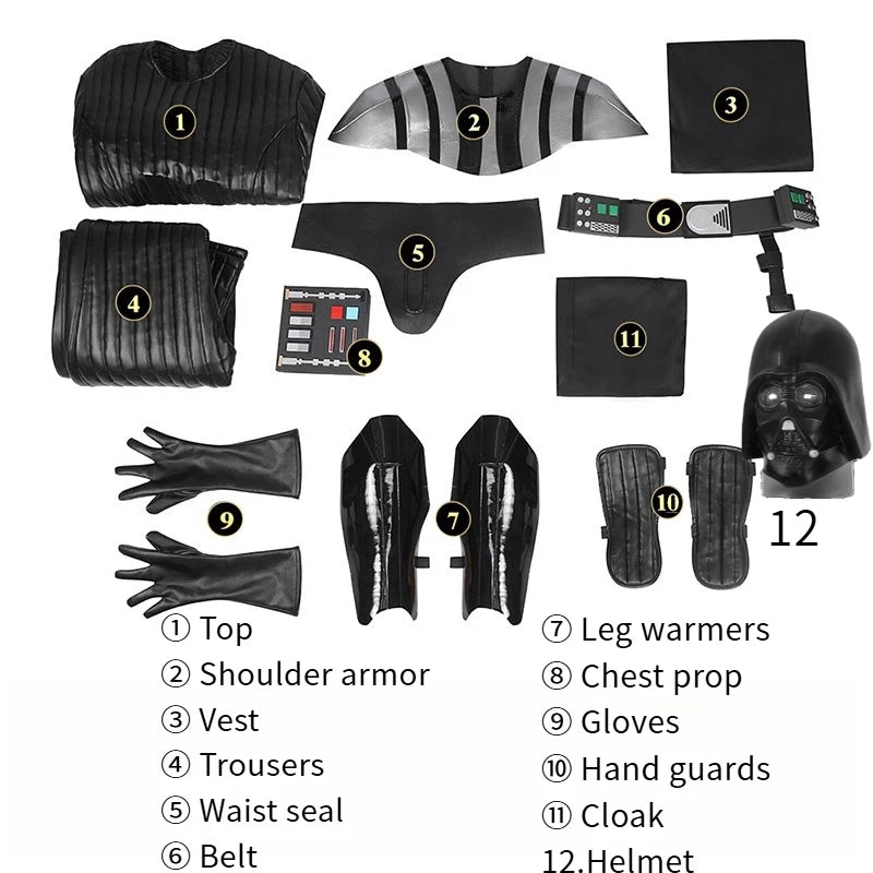 Darth Vader Cosplay Anakin Skywalkerv Costume Full Set Uniform Props Accessories Halloween Carnival Party by Geo’s Online Store
